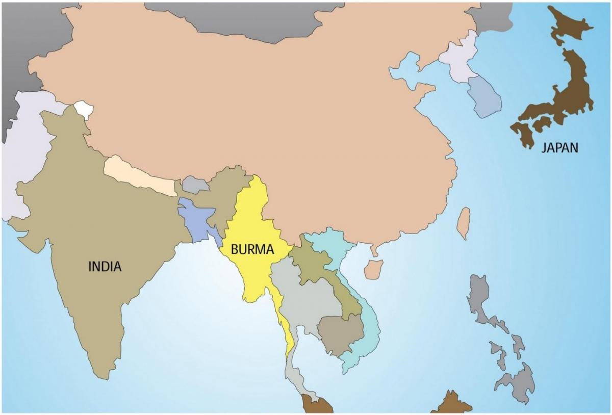 Le Myanmar dans la carte du monde