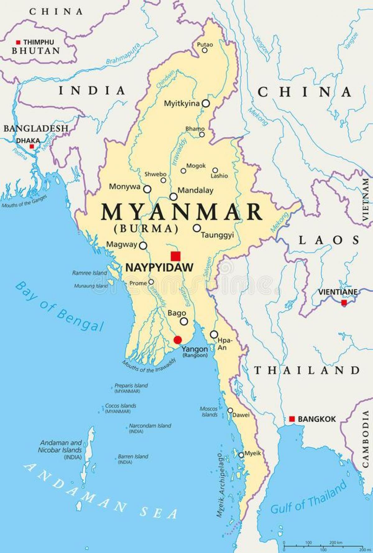naypyidaw Myanmar carte