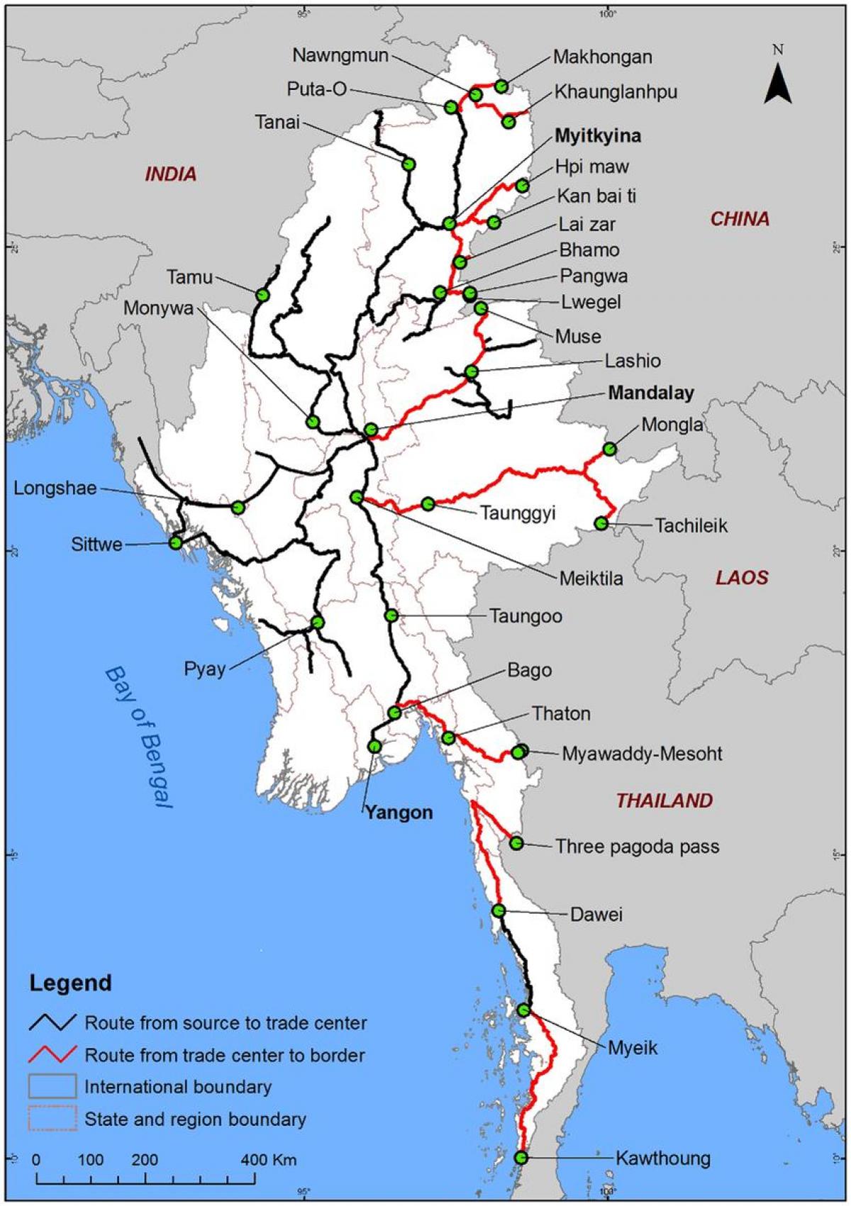 Myanmar feuille de route de détails