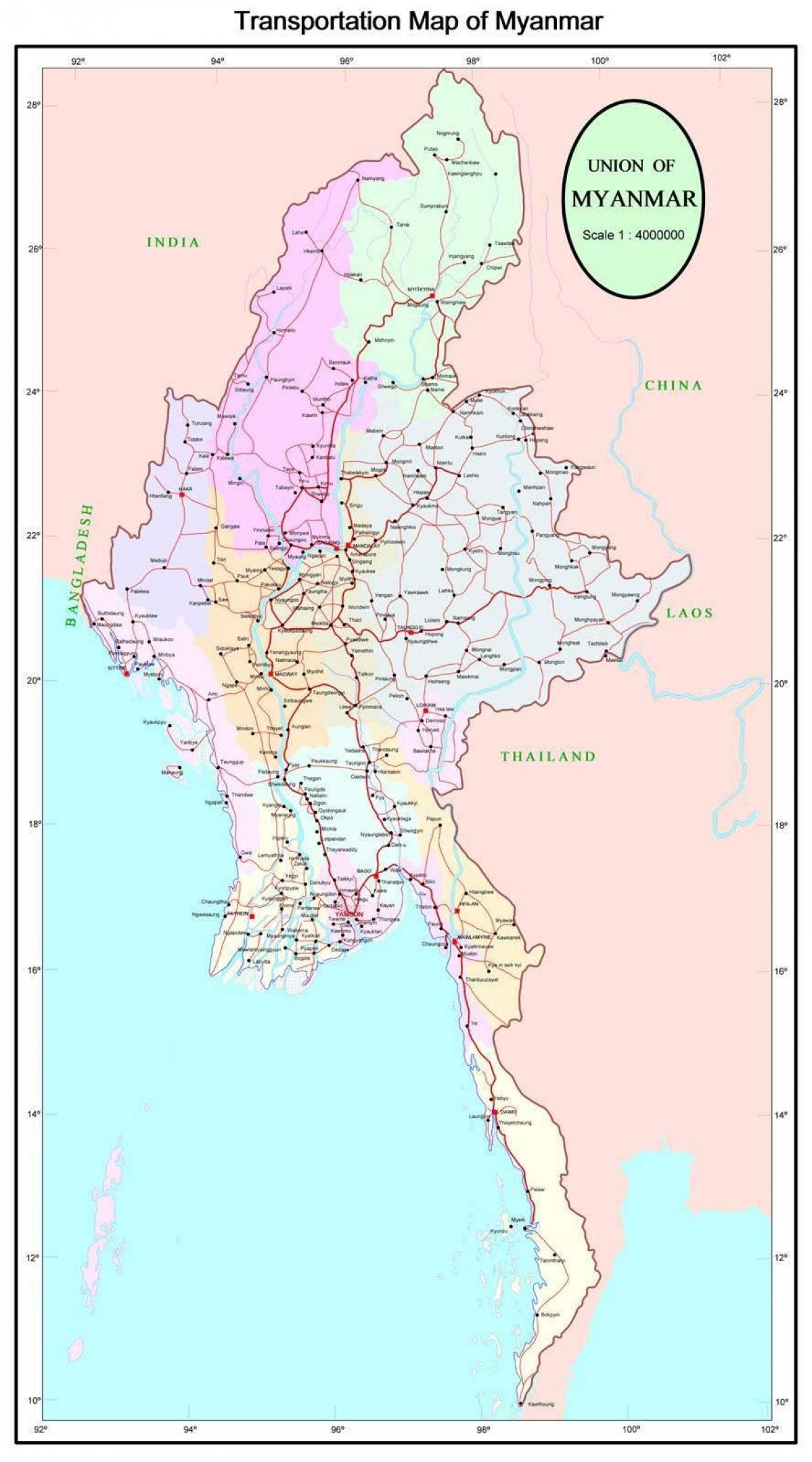 Myanmar feuille de route de l'autoroute