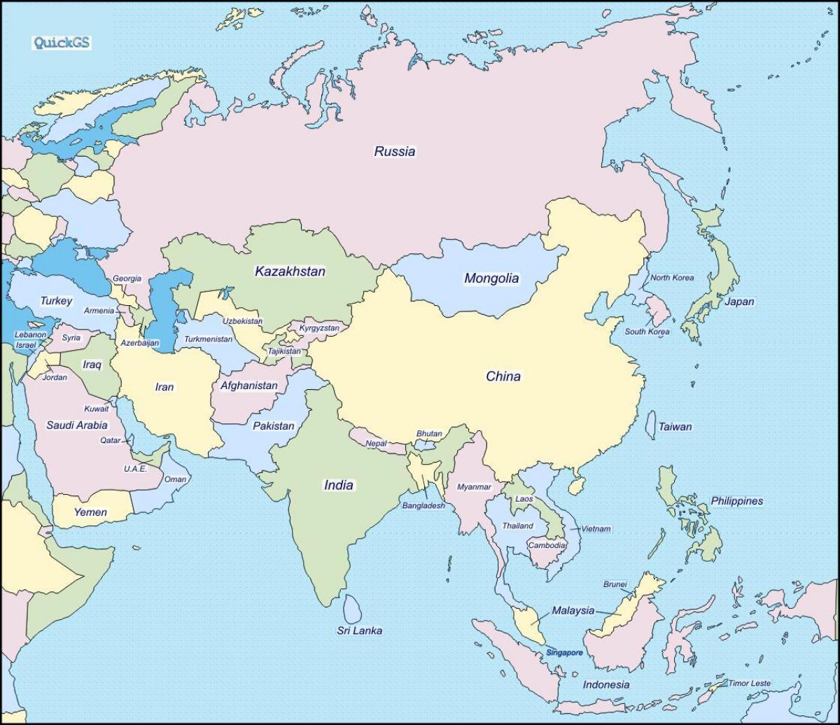 carte du Myanmar et dans les pays environnants