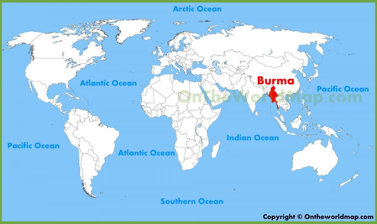 La birmanie localisation sur la carte