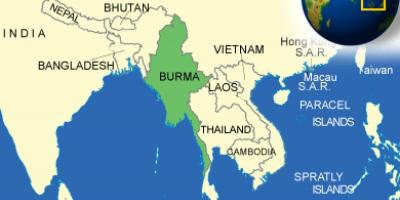 La birmanie ou Myanmar carte