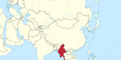Carte du monde du Myanmar Birmanie