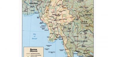 Carte avec les villes du Myanmar